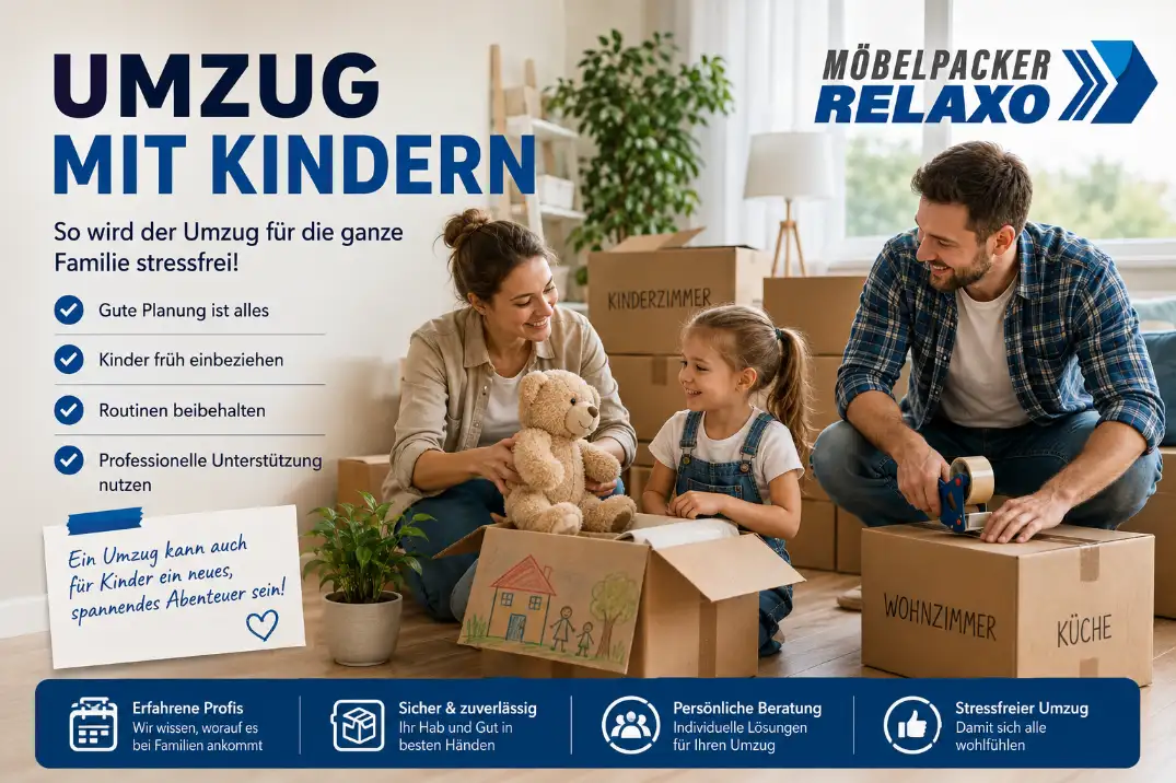 Familie beim Umzug in die neue Wohnung