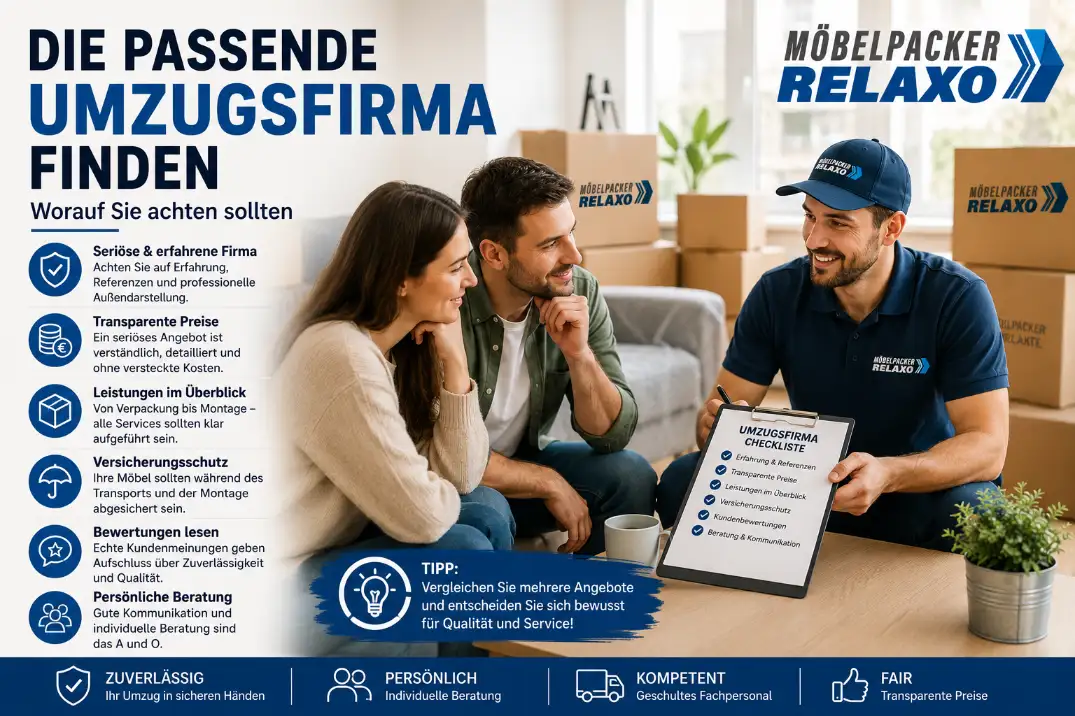 Umzugsteam von Möbelpacker Relaxo bei der Arbeit